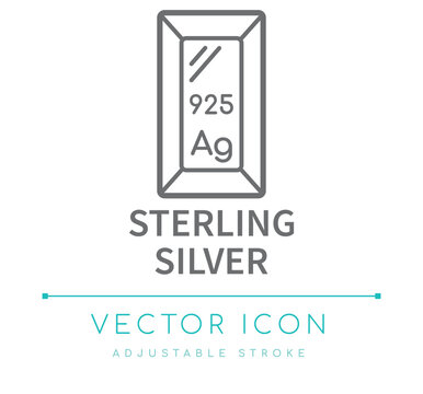 Sterling Silver Line Icon
