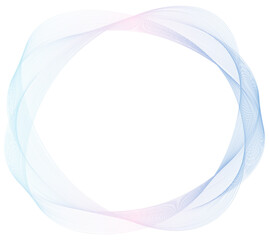 Abstract pink and blue circle wave frame background. Vector illustration.	