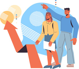 Leadership and direction to achieve business goal or target, Lead business and efficient management concept