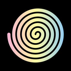 Pastel gradient decorative spiral. Vector illustration.	