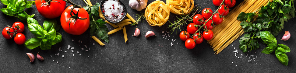 Pasta, vegetables, cooking food background