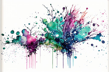 modern simple splash artwork in different colors, raining style, generative ai technology
