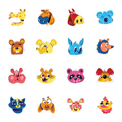 Wild and Domestic Animals Flat Stickers 

