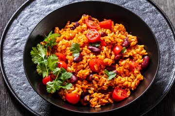 jollof rice with red beans, tomato, spices