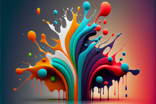 splash 3d poster modern background. Liquid forms