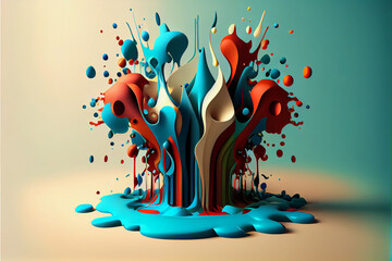 splash 3d poster modern background. Liquid forms