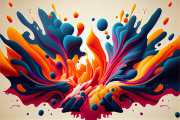 splash 3d poster modern background. Liquid forms