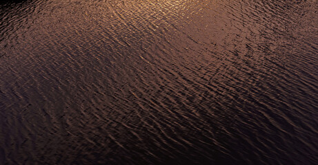 Photograph of the evening light reflecting on the surface of the water.
