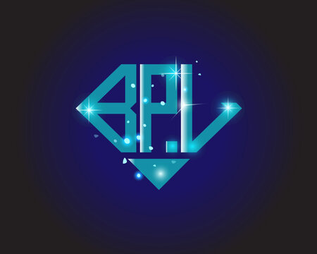 BPL Logo letter monogram with diamond shape design template.
