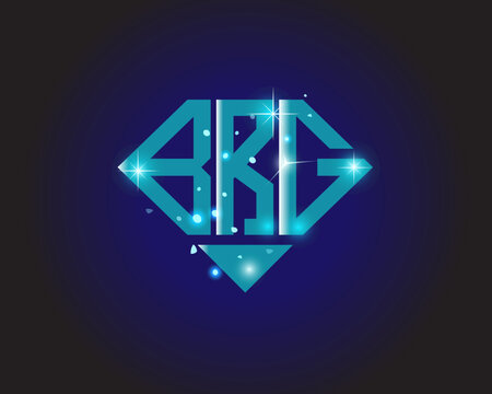 BRG Logo letter monogram with diamond shape design template.
