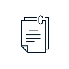 The concept of document, office work. Vector icon isolated on white background.