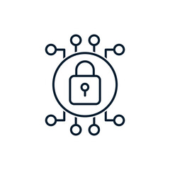 Cyber ​​security concept. vector icon isolated on white background.