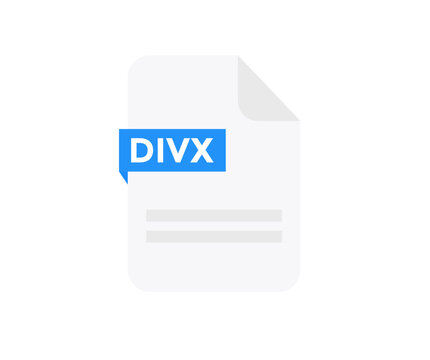 File format DIVX logo design. Document file icon, internet, extension, sign, type, presentation, graphic, application. Element for applications, web sites, data services vector design and illustration