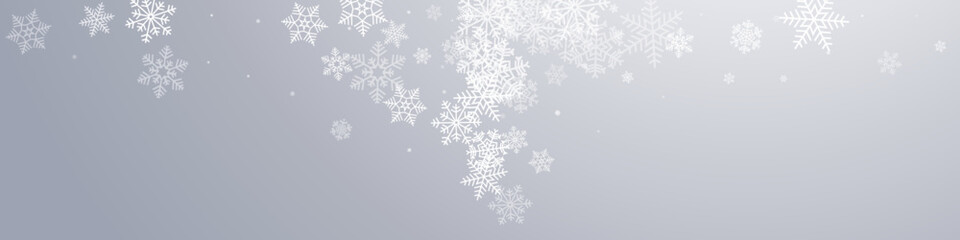 Naklejka na ściany i meble Gray Snow Vector Gray Panoramic Background.
