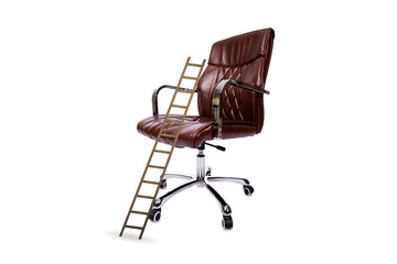 Fototapeta premium Office chair with ladder in career concept