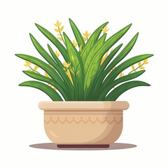 Mobile game asset potted plant illustrated in vector style by Generative AI