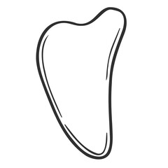 Gua Sha massage tool. Jade massage scraper. Vector doodle hand drawn illustration