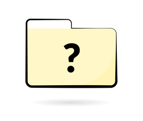 Folder ze znakiem zapytania ikona - obrazy, fototapety, plakaty