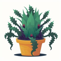 Mobile game asset potted plant illustrated in vector style by Generative AI