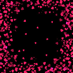 Fototapeta na wymiar Confetti background flying hearts.Vector illustration for Valentine's Day