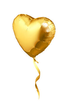 Golden heart shaped air balloon