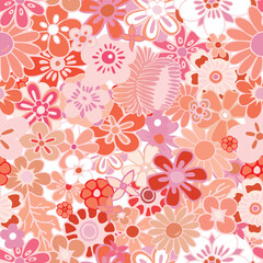 pattern flower colorful mix seamless repeat vector illustration
