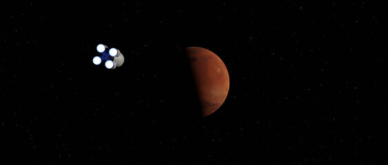 Space rocket journey to Mars © CassianoDesign