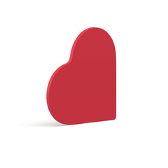 Red heart passion Valentine's Day romantic holiday celebration 3d icon realistic vector illustration