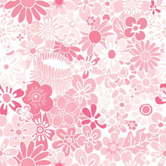 Fototapeta na wymiar pattern flower colorful mix seamless repeat vector illustration