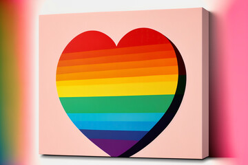 Hintergrund mit Platzhalter für Valentinstag in Regenbogenfarben für Homosexuelle - Ai generiert