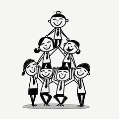 Female leader, surrounded by her female colleagues. It demonstrates the leadership and teamwork of women in business.