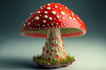 A mushroom of red fly agaric - obrazy, fototapety, plakaty