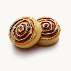 Fototapeta premium Delicious Cinnamon Rolls on White Background