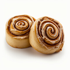Delicious Cinnamon Rolls on White Background