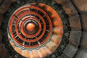 detail of a historic turbojet engine
