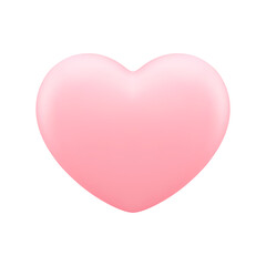 Heart pink flying 3d icon Valentine's Day festive holiday celebration realistic vector illustration