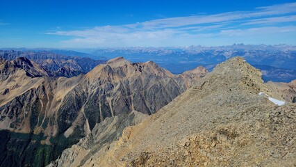 Columbian valley with Canadian Rockies in the back ground view at the summit of Mount Ethelbert