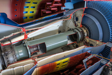 detail of a historic turbojet engine
