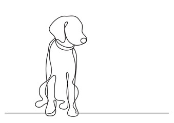 continuous line drawing cute dog - PNG image with transparent background
