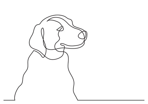 continuous line drawing dog watching - PNG image with transparent background