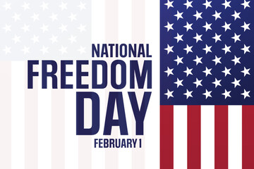 National Freedom Day. February 1. Vector illustration. Holiday poster.
