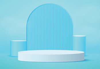 Abstract minimal scene with geometric 3d podium. product presentation, show cosmetic product display, mock up