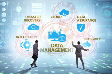 Data management concept with business people