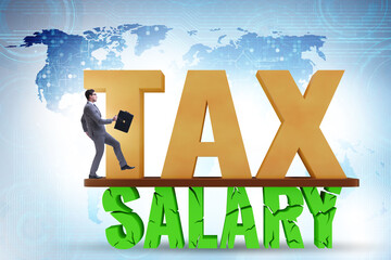 Income tax concept with large words
