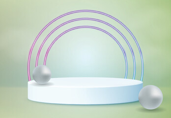 Abstract minimal scene with geometric 3d podium. product presentation, show cosmetic product display, mock up
