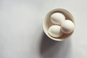 white eggs on the white table