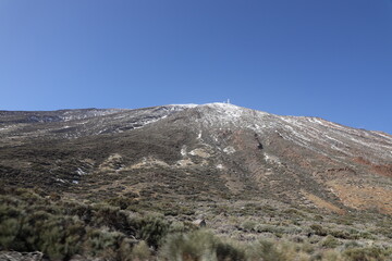 El Teide Im Dezember 2022 teilweise mit Schnee bedeckt