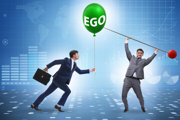 Businessman in excessive ego concept