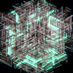 Digital UI technology concept. Artificial Intelligence AI. Big data management, computer code. Futuristic virtual interface screen, data mining, digital software development.