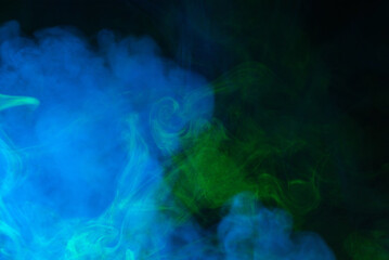 Blue steam on a black background.